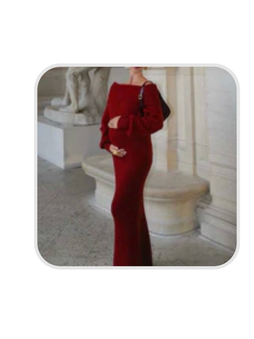 Momyknows red sweater skirt maternity set for photos